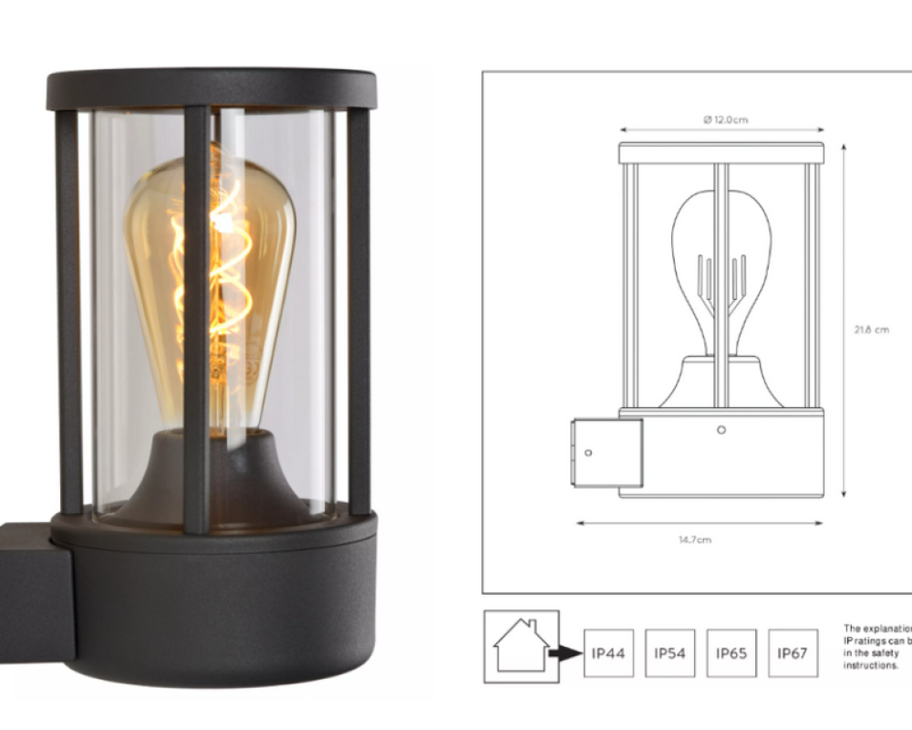 Wall light Outdoor - Ø 12 cm - 1xE27-15W